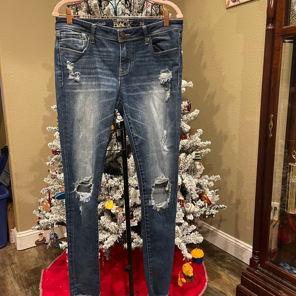 Buckle Blue Distressed Skinny Jeans